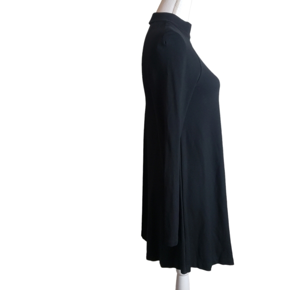 Nasty Gal Black Dress Size Small Mock Neck Long Sleeve Classic Jersey Stretch - Picture 2 of 10